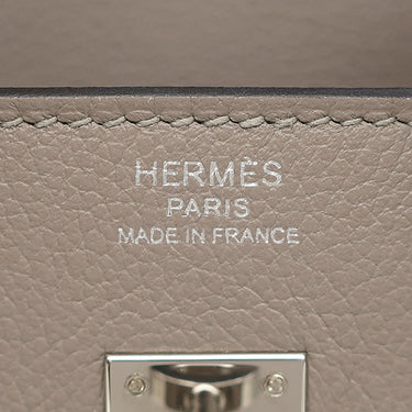 エルメス HERMES バーキン25 グリアスファルト トリヨンノビーヨ ハンドバッグ シルバー金具 グレージュ