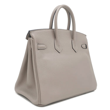エルメス HERMES バーキン25 グリアスファルト トリヨンノビーヨ ハンドバッグ シルバー金具 グレージュ