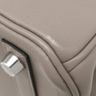 エルメス HERMES バーキン25 グリアスファルト トリヨンノビーヨ ハンドバッグ シルバー金具 グレージュ