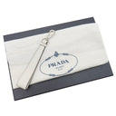 プラダ PRADA トライアングル クラッチ 1NE039 ビアンコ レザー クラッチバッグ シルバー金具 白 三角ロゴ ポーチ