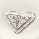 プラダ PRADA トライアングル クラッチ 1NE039 ビアンコ レザー クラッチバッグ シルバー金具 白 三角ロゴ ポーチ