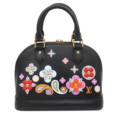 ルイヴィトン LOUIS VUITTON アルマBB M54836 ノワール エピレザー 2WAYバッグ ゴールド金具 モノグラムフラワー ショルダー ハンドバッグ パドロック欠品