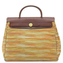 エルメス HERMES エールバッグ PM オレンジ系 ヴィブラート トワルオフィシエ ヴァッシュハンター 2WAYバッグ ゴールド金具 オレンジ 茶 ショルダー ハンドバッグ