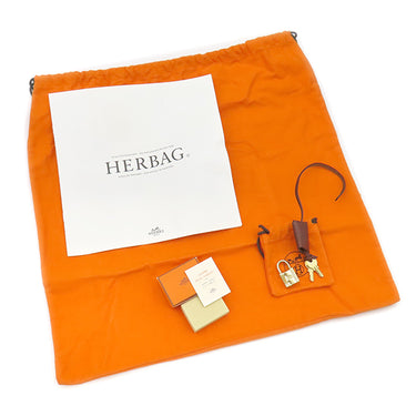 エルメス HERMES エールバッグ PM オレンジ系 ヴィブラート トワルオフィシエ ヴァッシュハンター 2WAYバッグ ゴールド金具 オレンジ 茶 ショルダー ハンドバッグ