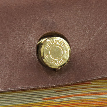 エルメス HERMES エールバッグ PM オレンジ系 ヴィブラート トワルオフィシエ ヴァッシュハンター 2WAYバッグ ゴールド金具 オレンジ 茶 ショルダー ハンドバッグ