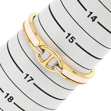 エルメス HERMES ミニクリック PM シェーヌダンクル クレーム メタル エナメル バングル ゴールド金具 バングル 白 アイボリー クリーム