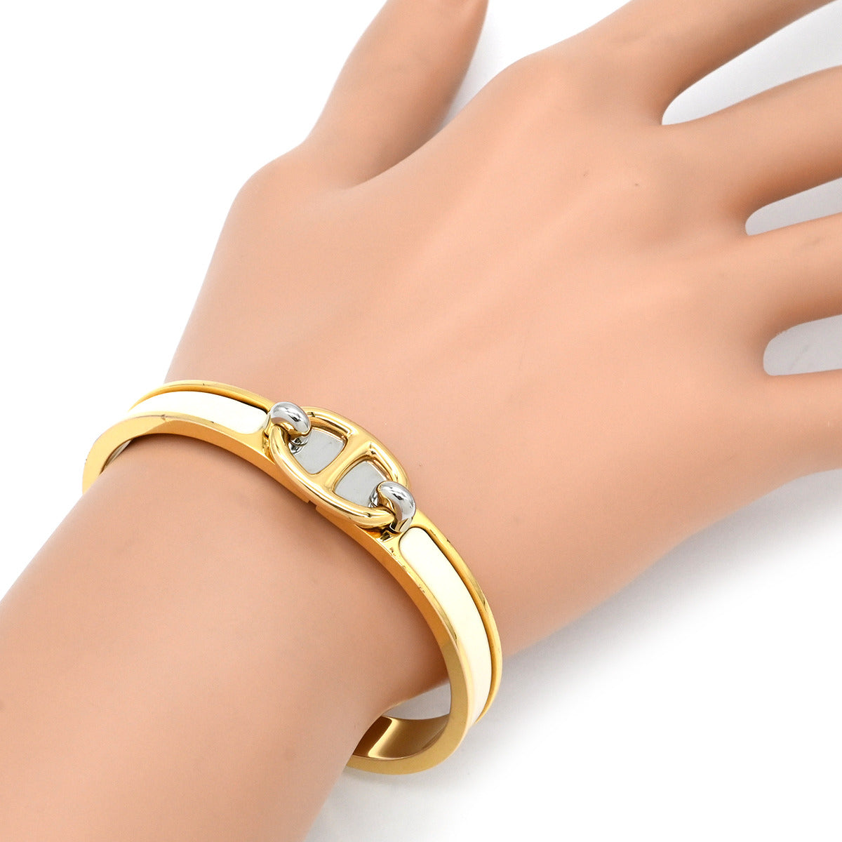 エルメス HERMES ミニクリック PM シェーヌダンクル クレーム メタル