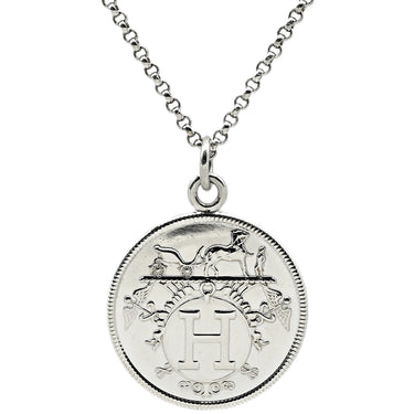 エルメス HERMES エクスリブリス ペンダント MM シルバー×ピンクゴールド シルバー925 K18PG ネックレス 3WAY コインモチーフ SV925 AG925 18K PG