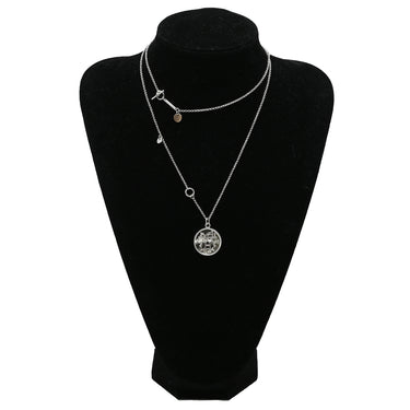 エルメス HERMES エクスリブリス ペンダント MM シルバー×ピンクゴールド シルバー925 K18PG ネックレス 3WAY コインモチーフ SV925 AG925 18K PG