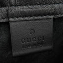 グッチ GUCCI スモール ドローストリング バックパック 523586 ブラック レザー 2WAYバッグ ゴールド金具 黒 ナップサック トート ロゴプリント
