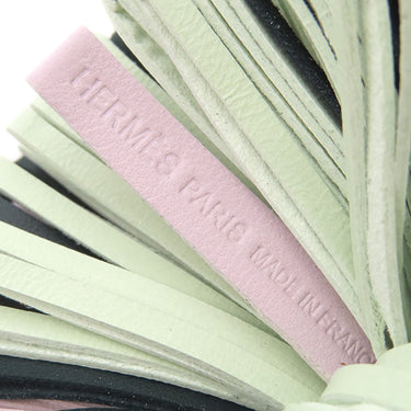 エルメス HERMES カルメン トリコロール モーヴペール×ヴェールシプレス×ヴェールフィズ ラムスキン キーリング シルバー金具 深緑 緑