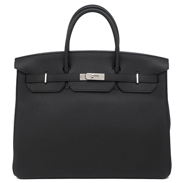 エルメス HERMES バーキン40 ブラック トゴ ハンドバッグ シルバー金具 黒