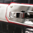 エルメス HERMES バーキン 35 ブラック×ブレイズ ポロサス ハンドバッグ シルバー金具 黒 赤 バイカラー クロコ ルテニウム金具