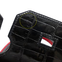 エルメス HERMES バーキン 35 ブラック×ブレイズ ポロサス ハンドバッグ シルバー金具 黒 赤 バイカラー クロコ ルテニウム金具