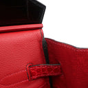 エルメス HERMES バーキン 35 ブラック×ブレイズ ポロサス ハンドバッグ シルバー金具 黒 赤 バイカラー クロコ ルテニウム金具