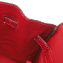 エルメス HERMES バーキン 35 ブラック×ブレイズ ポロサス ハンドバッグ シルバー金具 黒 赤 バイカラー クロコ ルテニウム金具