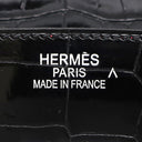 エルメス HERMES バーキン 35 ブラック×ブレイズ ポロサス ハンドバッグ シルバー金具 黒 赤 バイカラー クロコ ルテニウム金具
