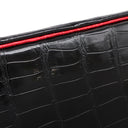 エルメス HERMES バーキン 35 ブラック×ブレイズ ポロサス ハンドバッグ シルバー金具 黒 赤 バイカラー クロコ ルテニウム金具