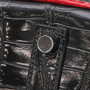 エルメス HERMES バーキン 35 ブラック×ブレイズ ポロサス ハンドバッグ シルバー金具 黒 赤 バイカラー クロコ ルテニウム金具