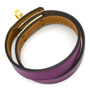 エルメス HERMES ケリードゥブルトゥール アネモネ GP シャムキラ T2 ブレスレット ゴールド金具 2重 2連 レザーブレス