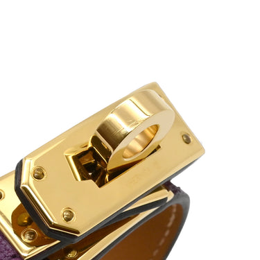 エルメス HERMES ケリードゥブルトゥール アネモネ GP シャムキラ T2 ブレスレット ゴールド金具 2重 2連 レザーブレス