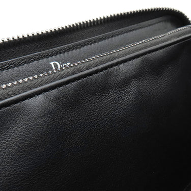 クリスチャン・ディオール Christian Dior ジッピーウォレット 2UFBC011XLA ブラック レザー 長財布 シルバー金具 黒 ロゴ ラウンドジップ