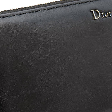 クリスチャン・ディオール Christian Dior ジッピーウォレット 2UFBC011XLA ブラック レザー 長財布 シルバー金具 黒 ロゴ ラウンドジップ