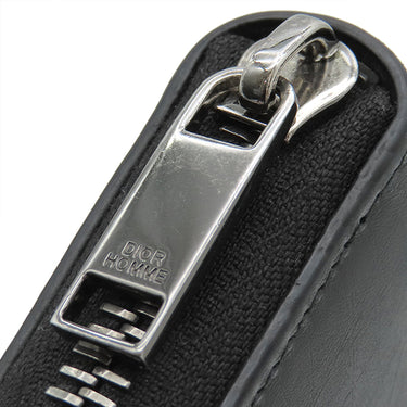 クリスチャン・ディオール Christian Dior ジッピーウォレット 2UFBC011XLA ブラック レザー 長財布 シルバー金具 黒 ロゴ ラウンドジップ