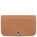 エルメス HERMES ドゴンデュオ ドゴンGM ゴールド エバーカラー 長財布 シルバー金具 茶 二つ折り財布