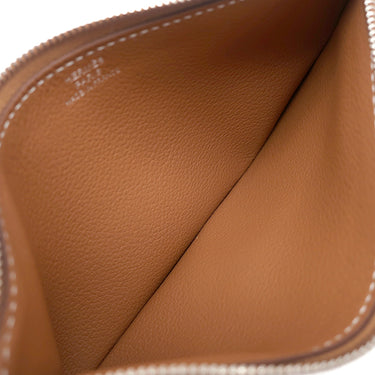 エルメス HERMES ドゴンデュオ ドゴンGM ゴールド エバーカラー 長財布 シルバー金具 茶 二つ折り財布