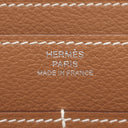 エルメス HERMES ドゴンデュオ ドゴンGM ゴールド エバーカラー 長財布 シルバー金具 茶 二つ折り財布