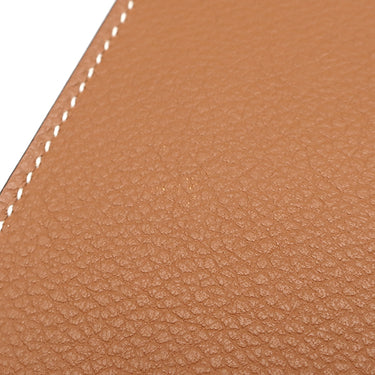 エルメス HERMES ドゴンデュオ ドゴンGM ゴールド エバーカラー 長財布 シルバー金具 茶 二つ折り財布