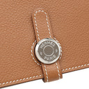 エルメス HERMES ドゴンデュオ ドゴンGM ゴールド エバーカラー 長財布 シルバー金具 茶 二つ折り財布