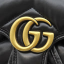 グッチ GUCCI GGマーモント ミニ バックパック 777253 ブラック レザー リュック・デイパック ゴールド金具 黒 キルティング