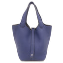 エルメス HERMES ピコタンロックPM ブルーアンクル トリヨンクレマンス ハンドバッグ シルバー金具 青 鍵1本欠品