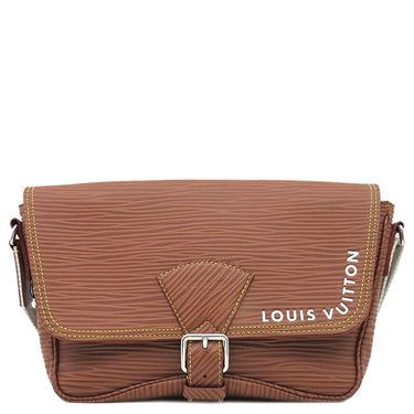ルイヴィトン LOUIS VUITTON モンスリ メッセンジャー M23097 ブラウン レザー エピXLレザー ショルダーバッグ シルバー金具 茶 斜め掛け