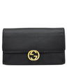 グッチ GUCCI インターロッキングG 510314 ブラック レザー チェーンウォレット ゴールド金具 チェーンショルダー ショルダーバッグ