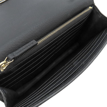 グッチ GUCCI インターロッキングG 510314 ブラック レザー チェーンウォレット ゴールド金具 チェーンショルダー ショルダーバッグ