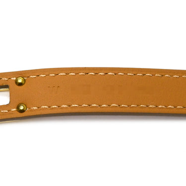 エルメス HERMES ケリードゥブルトゥール モーヴペール ヴォーエプソン GP T2 ブレスレット ゴールド金具 2重 2連 レザーブレス