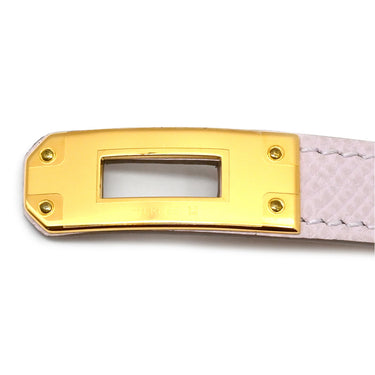 エルメス HERMES ケリードゥブルトゥール モーヴペール ヴォーエプソン GP T2 ブレスレット ゴールド金具 2重 2連 レザーブレス