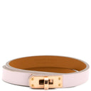 エルメス HERMES ミニ ケリードゥブルトゥール モーヴペール ヴォースイフト GP T2 ブレスレット ローズゴールド金具 ピンクゴールド金具 2重 2連 レザーブレス