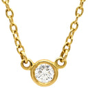 ティファニー Tiffany & Co シングルダイヤモンド ペンダント イエローゴールド K18YG ダイヤモンド ネックレス 750YG T&Co. 1粒 エルサペレッティ