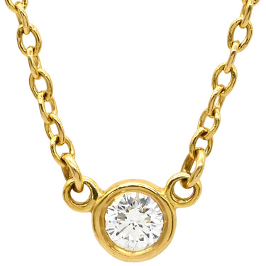 ティファニー Tiffany & Co シングルダイヤモンド ペンダント イエローゴールド K18YG ダイヤモンド ネックレス 750YG T&Co. 1粒 エルサペレッティ