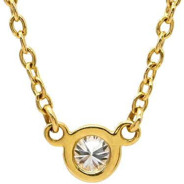 ティファニー Tiffany & Co シングルダイヤモンド ペンダント イエローゴールド K18YG ダイヤモンド ネックレス 750YG T&Co. 1粒 エルサペレッティ