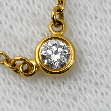 ティファニー Tiffany & Co シングルダイヤモンド ペンダント イエローゴールド K18YG ダイヤモンド ネックレス 750YG T&Co. 1粒 エルサペレッティ