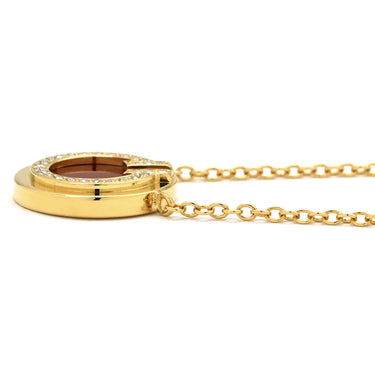 ティファニー Tiffany & Co Tトゥー サークル ペンダント ダイヤ＆カーネリアン スモールサイズ イエローゴールド K18YG ダイヤモンド カーネリアン ネックレス 赤 ラウンド