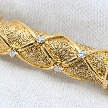 ミキモト MIKIMOTO 2Pパール 4Pダイヤ イエローゴールド K18YG パール ダイヤモンド ブローチ Au750 18K 18金 あこや アコヤ 真珠 砂目加工 梨地