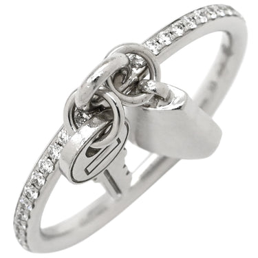 エルメス HERMES ホワイトゴールド K18WG ダイヤモンド #51 リング 指輪 Au750 18K 18金 パヴェ ダイヤ ハーフエタニティ 10.5号