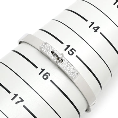 エルメス HERMES ケリーPM バングル H110015B 00SH ホワイトゴールド K18WG ダイヤモンド SH ブレスレット Au750 18K 18金 ダイヤ 61P 61石 パヴェ