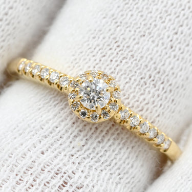 ヴァンドーム VENDOME ダイヤリング イエローゴールド K18YG ダイヤモンド リング 指輪 750 750YG 1P 1粒 メレダイヤ 0.20ct 11号